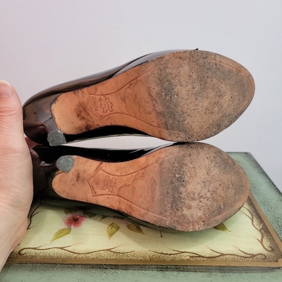 Joan & David Patent Leather Stiletto Platform Pump Size 7 - Picture 7 of 8